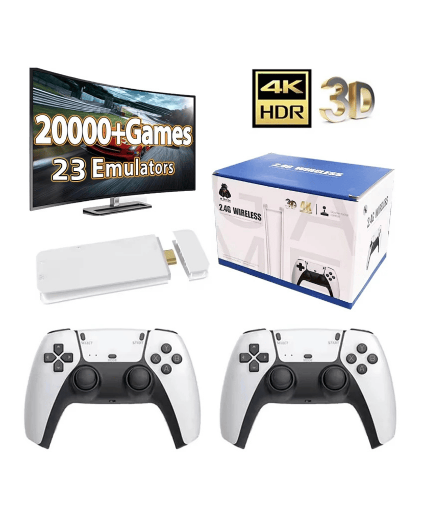M15 Game Stick – 4K Mini Retro Console with 20,000 Built-in Games & 2 Wireless Controllers