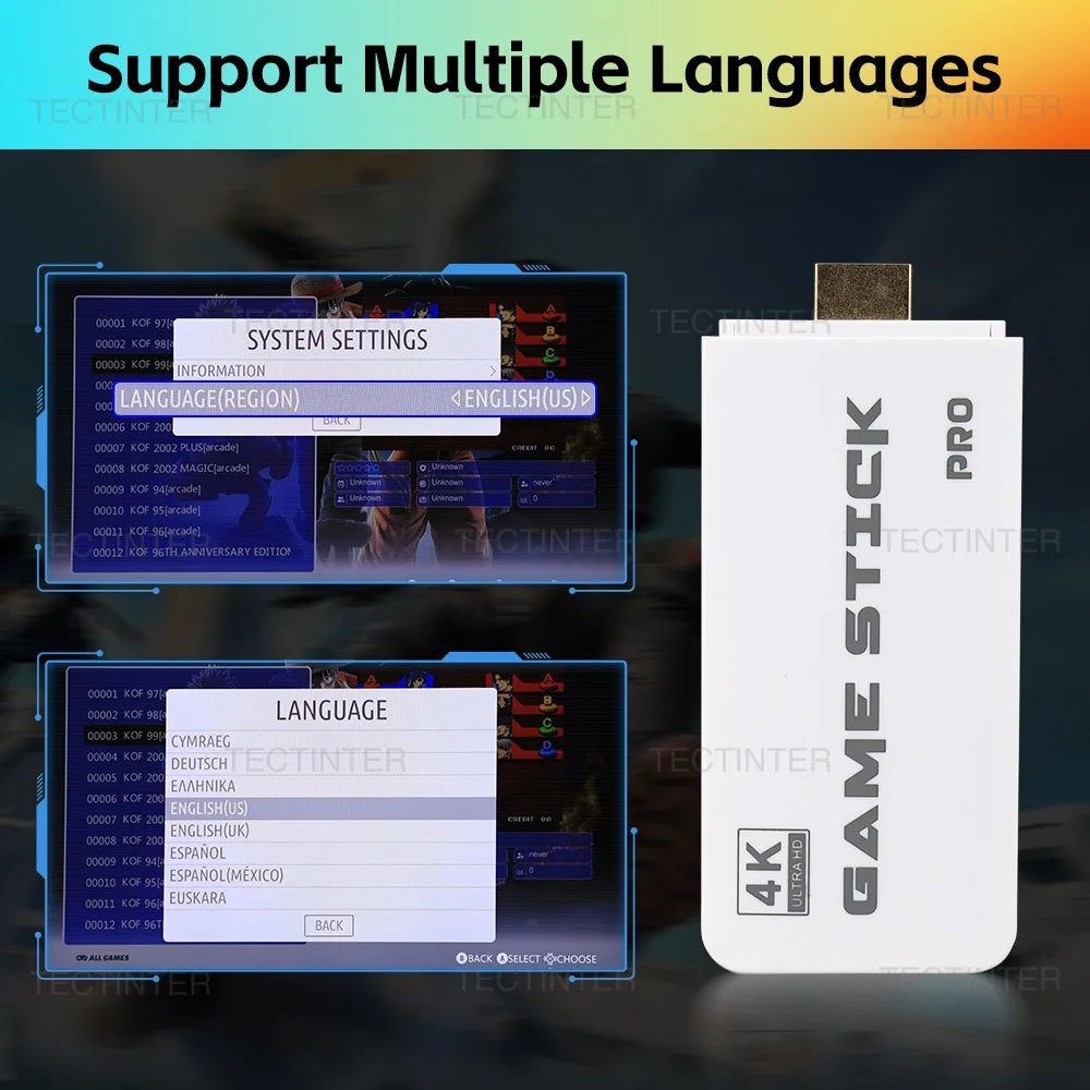 M15 Game Stick – 4K Mini Retro Console with 20,000 Built-in Games & 2 Wireless Controllers