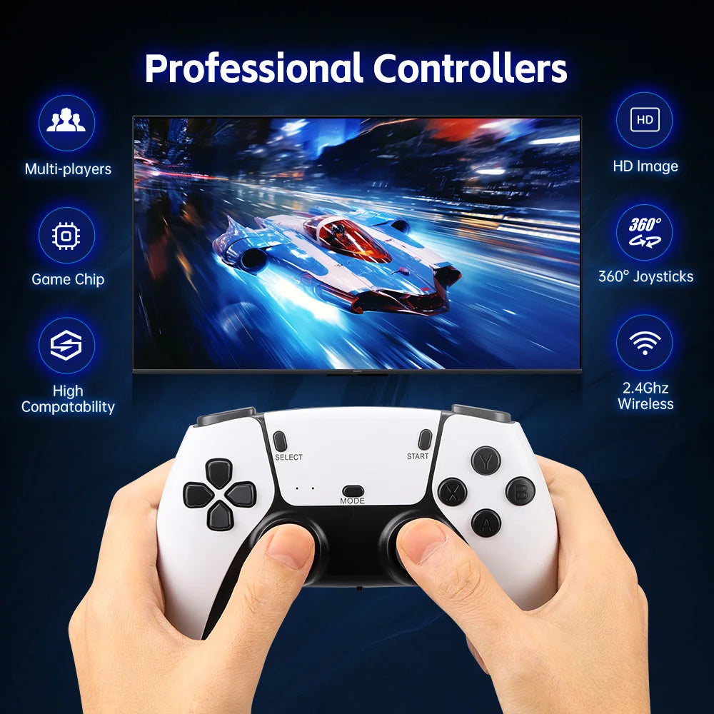 M15 Game Stick – 4K Mini Retro Console with 20,000 Built-in Games & 2 Wireless Controllers