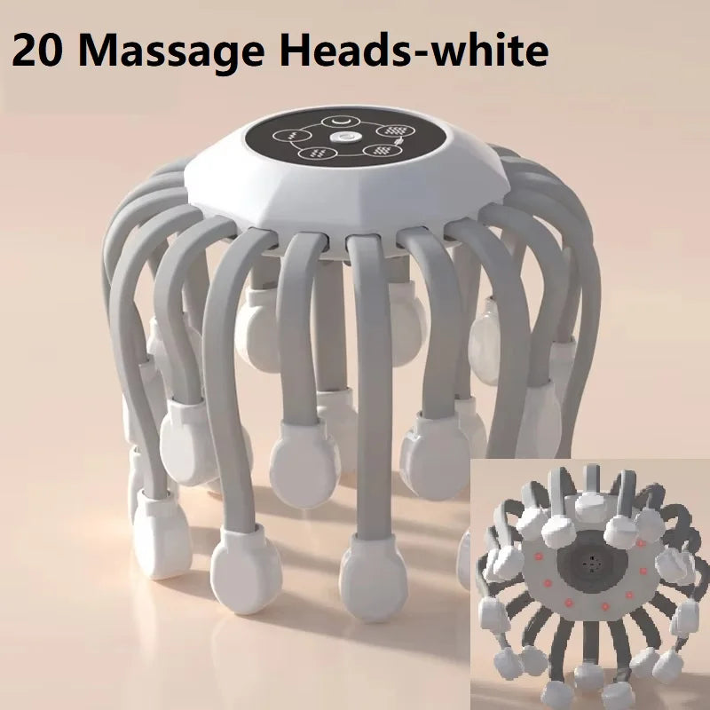 10/20 Head Scalp Massager with Red Light – Octopus-Style Vibrating Head Scratcher for Stress Relief &Migraine