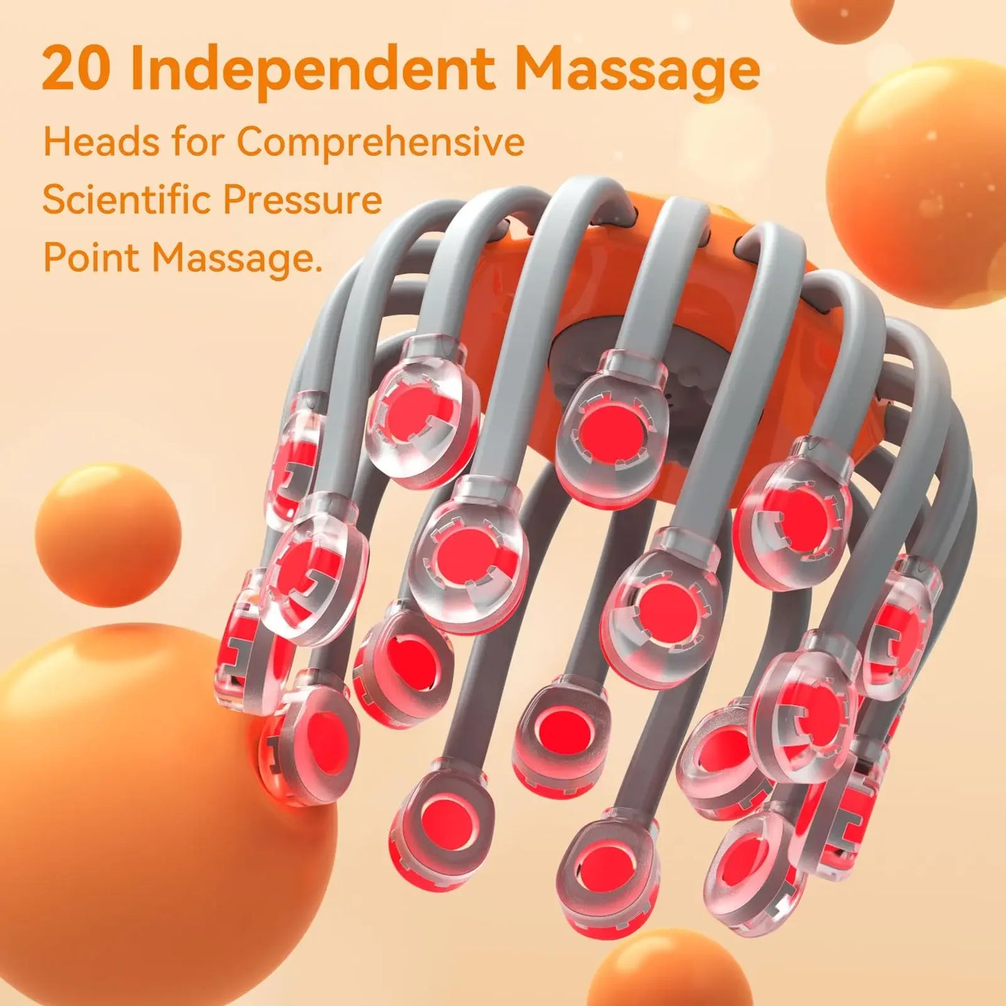 10/20 Head Scalp Massager with Red Light – Octopus-Style Vibrating Head Scratcher for Stress Relief &Migraine