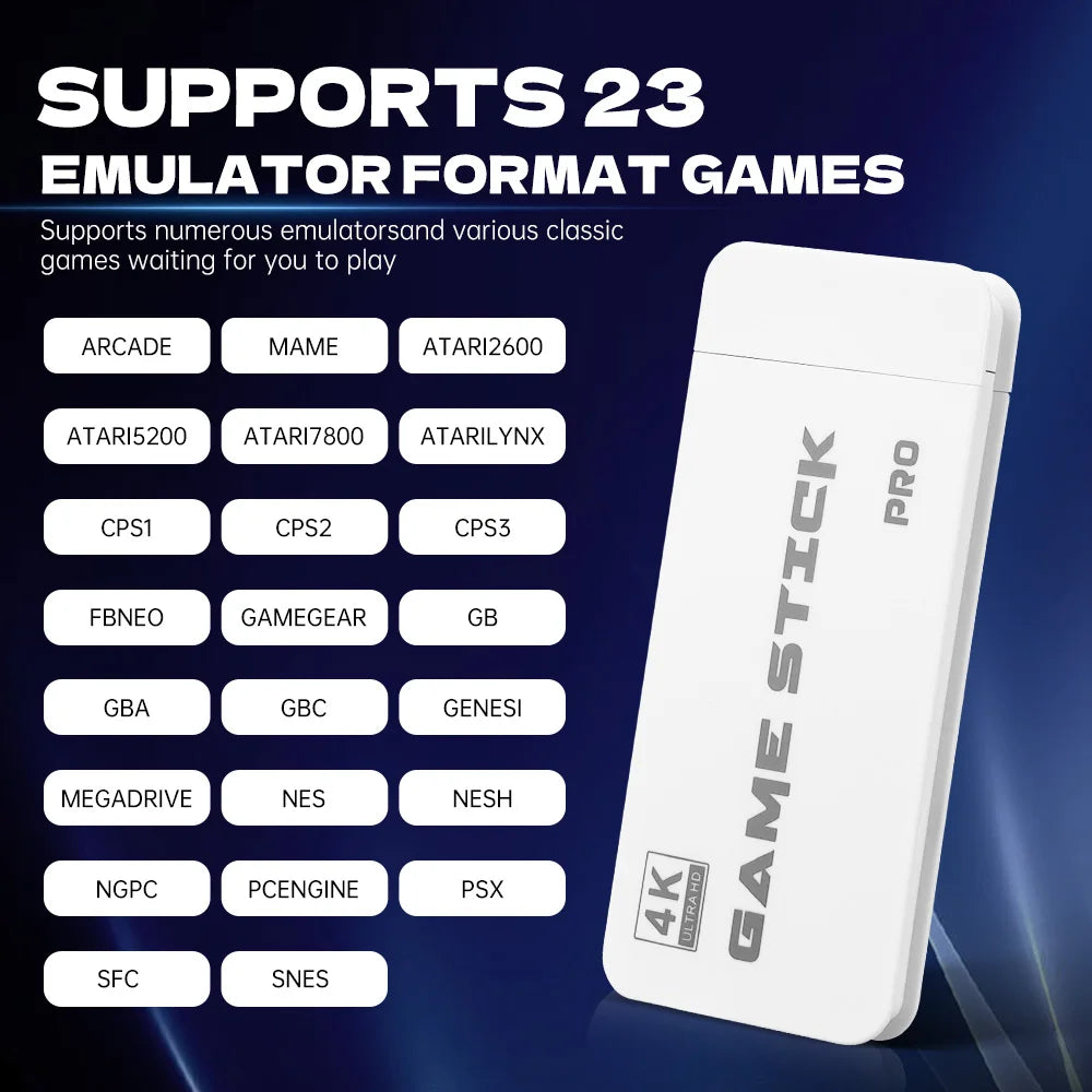 M15 Game Stick – 4K Mini Retro Console with 20,000 Built-in Games & 2 Wireless Controllers