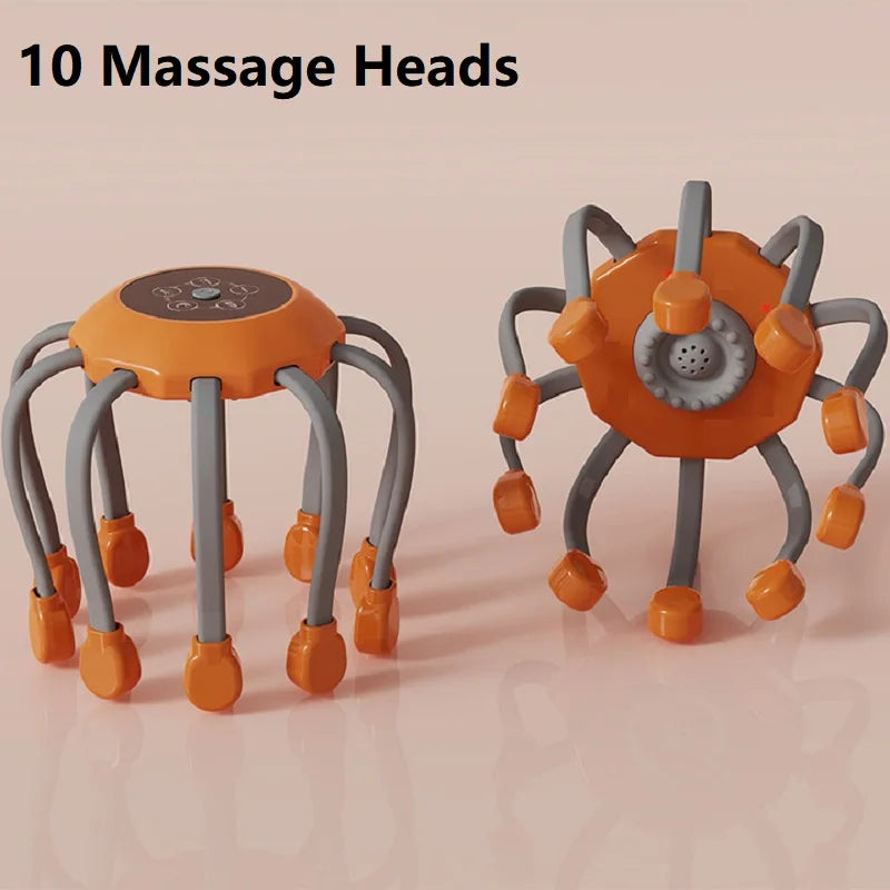 10/20 Head Scalp Massager with Red Light – Octopus-Style Vibrating Head Scratcher for Stress Relief &Migraine