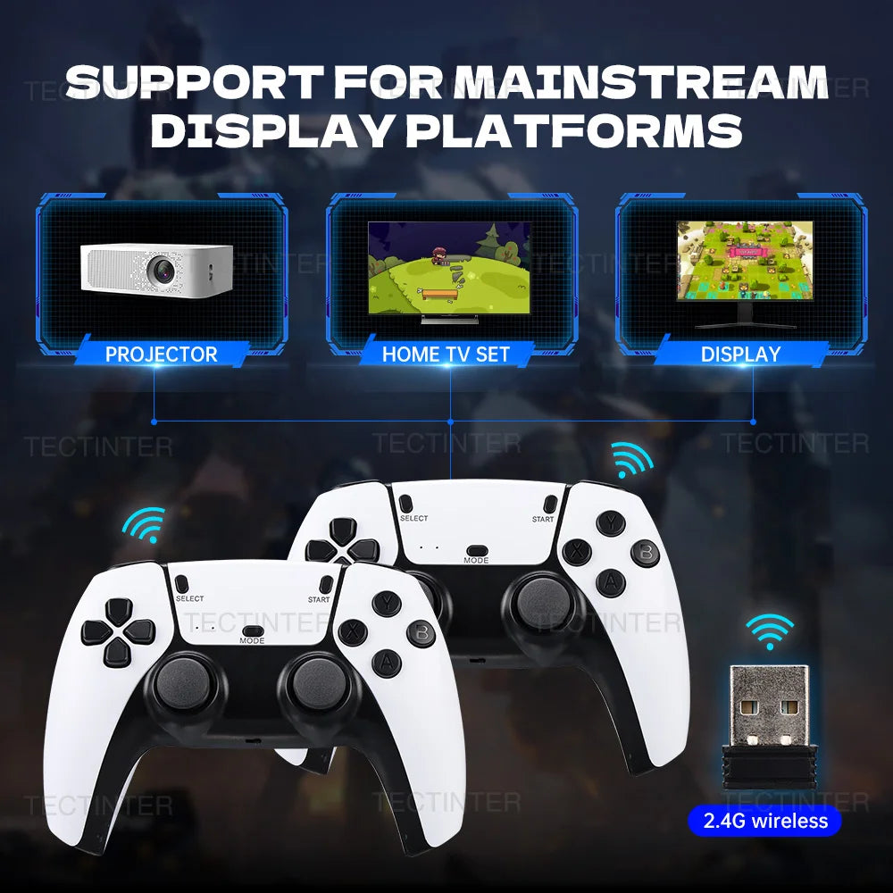M15 Game Stick – 4K Mini Retro Console with 20,000 Built-in Games & 2 Wireless Controllers