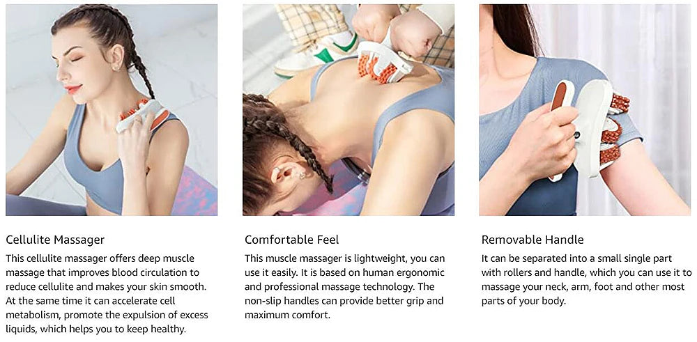 Round Leg Massager Roller – Manual Cellulite & Muscle Relief Tool