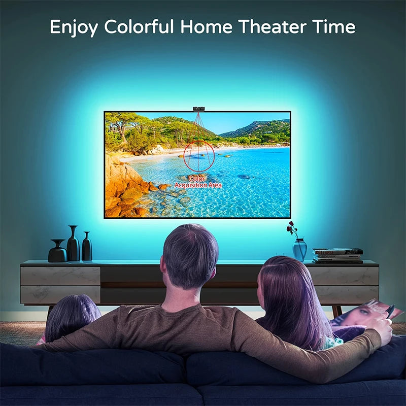 RGBIC LED TV Backlight Strip with Camera – App Control, Music Sync Smart Lights for 55-75” TVs