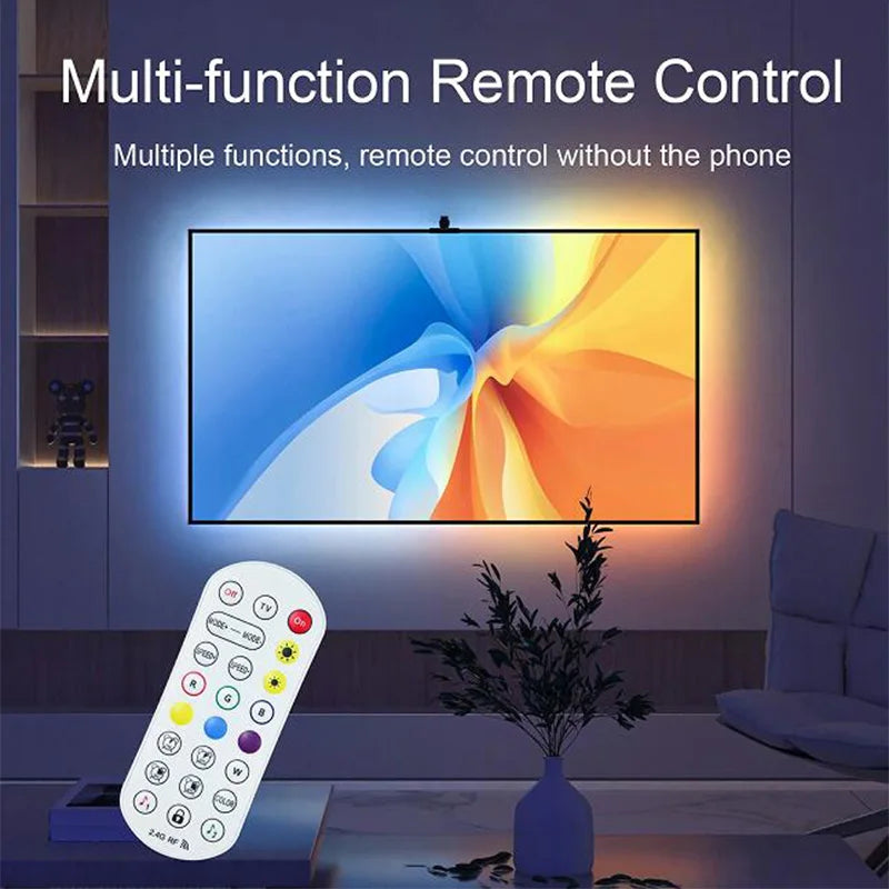 RGBIC LED TV Backlight Strip with Camera – App Control, Music Sync Smart Lights for 55-75” TVs