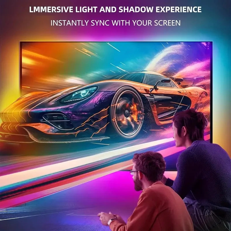 RGBIC LED TV Backlight Strip with Camera – App Control, Music Sync Smart Lights for 55-75” TVs