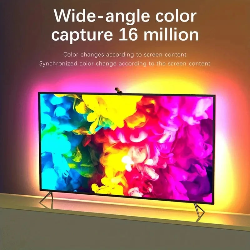 RGBIC LED TV Backlight Strip with Camera – App Control, Music Sync Smart Lights for 55-75” TVs