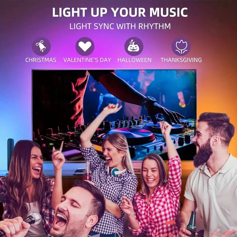 RGBIC LED TV Backlight Strip with Camera – App Control, Music Sync Smart Lights for 55-75” TVs