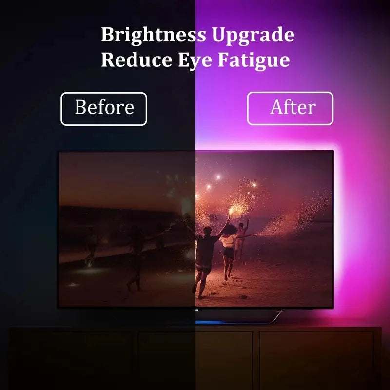 RGBIC LED TV Backlight Strip with Camera – App Control, Music Sync Smart Lights for 55-75” TVs