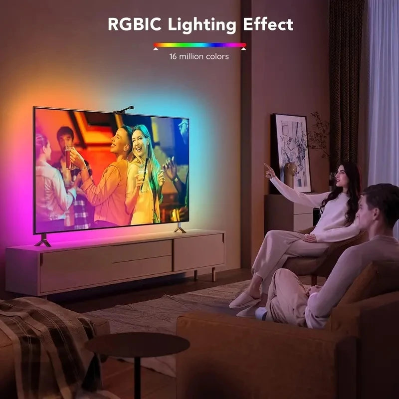 RGBIC LED TV Backlight Strip with Camera – App Control, Music Sync Smart Lights for 55-75” TVs